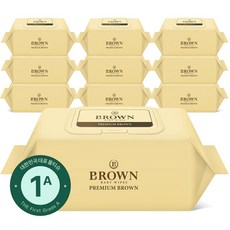 프리미엄 브라운 아기물티슈 70매 캡형 10팩 80g 고평량, 10개