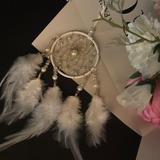 기타장식용품 화이트드림캐처 인테리어깃털