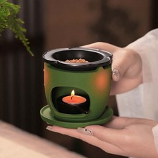 陶瓷 室內熏香爐 隔火空薰爐 烘焙蠟燭香道擺件, 1個, 唐女香薰爐