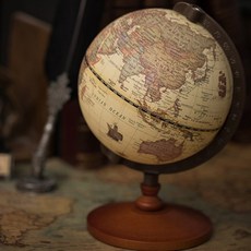마벨인홈 인테리어 클래식 우드앤틱 빈티지 지구본 영문, 우드앤틱지구본 영문