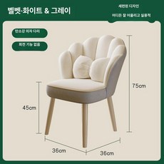의자 드레스룸 안방 패브릭 골드프레임 원형 스툴 럭셔리, 피부 친화적 벨벳 그레이와 베이지 화이트 다리