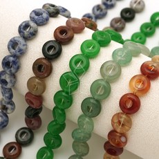 [엔비즈] 원석 링 통과형 10mm 도넛 비즈공예 천연석 팔찌 목걸이 포인트 재료