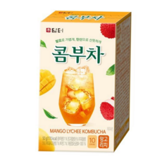 망고 리치 콤부차 발포 과일 분말 콤부차 스틱 간편 프로바이오틱스 프리바이오틱스 다이어트 저칼로리, 5g, 10, 1
