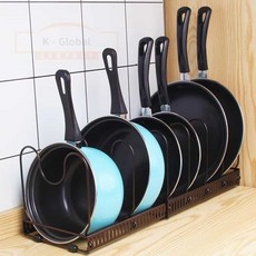 길이조절 6칸 후라이팬정리대 후라이팬수납 프라이팬수납