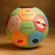 zucca 動物造型兒童足球，適合幼兒園活動與戶外運動, 1個, 3號足球直徑18cm