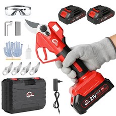 YUON 독일 브러시리스 전기 충전 전동 전지가위 21V 풀세트(EU한국플러그+전용가방 톡톡365), 1개