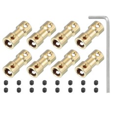 패티킬 황동 샤프트 커플링 조인트 2mm ~ 4mm 8Pcs 모터 커플러 연장 커넥터 리지드 슬리브 어댑터 전송 조인트(RC 자동차 타이어 모터용 나사 포함), 6mm to 6mm