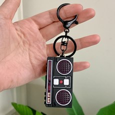 걸스코코 녹음기키링 신호등키링 카세트 녹음 에어팟 버즈키링 백팩키링 가방고리 우정템, 녹음기키링(오디오블랙), 1개