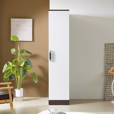 솜씨방가구 라온 친환경 E0 400 틈새옷장(선반장형), 웬지화이트