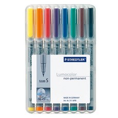 施德樓 STAEDTLER 0.4mm 水性投影筆-S 8色組 德國製造 色彩鮮明 適用於投影膠片 書寫流暢, 1個