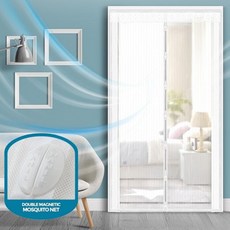 부착식 자석 커튼 방문 모기장 현관 방충망 아파트 현관문 설치 방충문, 원형자석방충망 방문(화이트150x230cm)