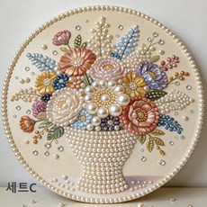 JINTU진주 보석십자수 세트, 세트C, 1세트