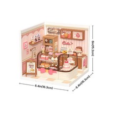 Rolife若來 益智放鬆 積木拼裝模型 diy小屋 袖珍屋 禮物, 1個, 小熊CoCo 蛋糕店, Multicolor