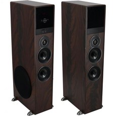록빌 TM80D 파워드 홈 시어터 타워 스피커 시스템 다크 우드 800W 8인치 서브우퍼 블루투스 USB/SD 재생 FM 라디오 리모컨 카라오케 준비 완료 가정용 엔터테인먼트에, Dark Wood, 8 inch