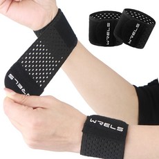 WRELS 초경량 가압형 스포츠 손목보호대 통기성 미끄럼방지 남녀공용 러닝 등산 여름용, 2개, 블랙