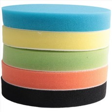 5pcs 6 인치 (150mm) 평평한 스폰지 라이트 노란색 가벼운 노란색 노란색 노란색 패드 패드 키트 자동차 광택기, 녹색+블루+오렌지+블랙+노란색