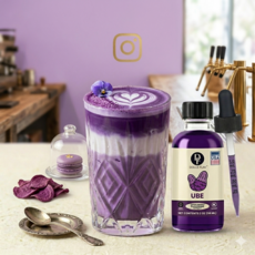 우베 파우더 UBE 라떼 디저트 음료 맛 퍼플얌 액상형 시럽 56ml 3개, 1개입