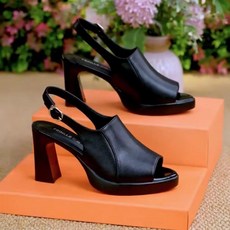 여성용 봄여름 오픈토 하이힐 패션 키높이 가보시통굽 8cm 샌들26dgs03LL
