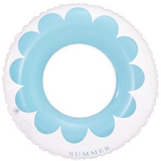 可愛花朵造型泳圈 兒童成人游泳圈 韓風戲水坐圈, 1個, (k26) 藍色透明花朵 一個90碼