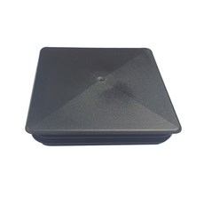 각파이프캡 검정 주름 PVC 100X100 사각캡 각관캡 국내생산 날개형 마감캡, 1개