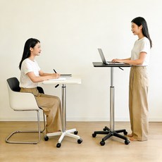 쿠리브 이동식 높이조절 스탠딩 책상 홈오피스 사무용 노트북 데스크, 블랙