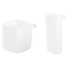 구디파이 붙착형 모니터 데스크테리어 연필꽂이 2종 세트, 화이트, 1세트