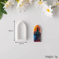레트로 고딕 중공 양각 폴리머 클레이 커터 창 종이 컷 도자기 성형 점토 커팅 귀걸이 펜던트 도구, 03 C2PCS