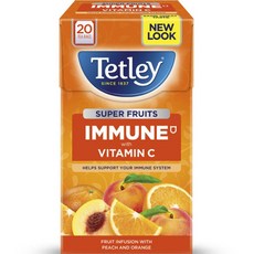 Tetley 泰特利 Super Fruits Immune水蜜桃柳橙風味茶包, 20件, 1個