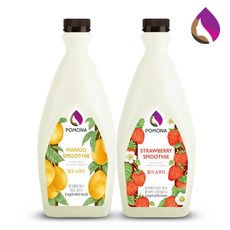 포모나 망고 스무디 2kg+딸기 스무디 2kg/에이드/음료/쉐이크, 2개, 2L