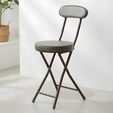 벨라까사 접이식 쿠션 등받이 화장대 간이 의자, 브라운, 1개