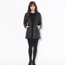 리더스 오리털 덕다운 경량 하프 패딩 블랙 55~77 경량패딩