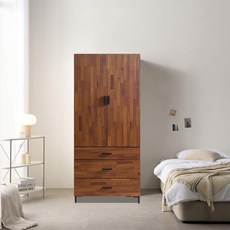 웰튼 스칼렛 800 키큰장 1인옷장 옷수납장 3단서랍형이불장, 멀바우