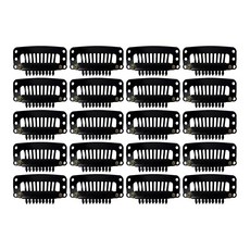 루시피 9발 가발 똑딱이핀, 20개, 블랙