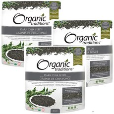 혈당감소 유기농 블랙 치아씨드 장건강 좋은 식물성 단백질 항산화제 3봉 227g 캐나다직배송, 3개