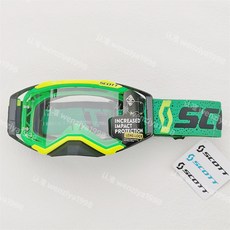 scott 斯科特越野摩托車護目鏡PROSPECT風鏡速降山地車防風鏡 護目鏡 防風眼鏡 運動眼鏡, 黃綠框 透明, 1個