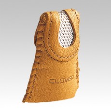 【可樂牌Clover】日本原廠鐵片真皮雙面頂針指套 57-364，手工縫紉必備，保護手指安全, 1個