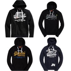 極度乾燥 Superdry HS Hoodie 復古裂紋Logo 帽T 深藍 長袖, 日蝕深藍 , 復古風格裂紋白Logo,M, 1個