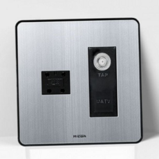 tv 콘센트 2방 벽면 난연 tv 단자 통신 실버 안테나, 낱개