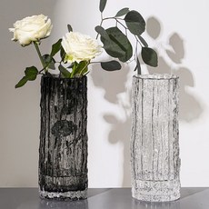 創意高顏值冰川紋花瓶家居擺件插花玻璃瓶, 樹紋玻璃花瓶透明色1個