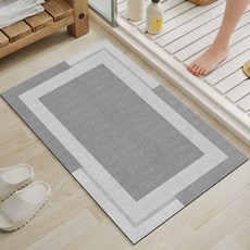 미끄럼방지 얇은 발판 욕실 발매트 문턱에도 맞는 빠른 건조 흡수 러그, 그레이