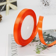 기본 새틴 공단 리본끈 10mm 22m, 25# 오렌지레드