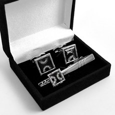 方形雙C字樣禮盒組 袖扣領帶夾 NCD43