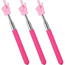 3PCS 교사용 포인터 스틱 아이들이 읽을 수 있는 접이식 손가락 포인터 다양한 색상의 교실 프레젠테이션 토킹 스틱 길게 뻗을 수 있는 포인팅 핑거 초등학교 용품, 3PCS Pink