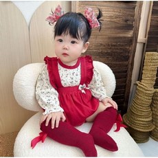 女寶寶碎花假兩件包屁衣