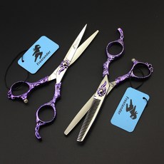 髮品聯盟 神彩紫色個性美髮剪 專業美髮剪刀 寵物美容剪刀 平剪乾剪打薄剪, 1個, 打薄剪