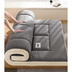 패드 겨울토퍼 매트 푹신한 접이식토퍼 바닥이불 기숙사, 150x190cm, 다크그레이 10cm