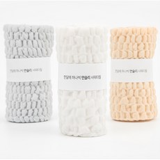 Fallinhome 每月一換 月度去角質豐盈沐浴巾, 白色 + 奶油米色 + 薄荷灰色, 1套, 3入