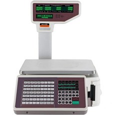 디지털 바코드 라벨 인쇄 저울 감열식 가격 계산 최대 30kg/66lb 계량 양면 LCD 디스플레이, 디지털 바코드 라벨 인쇄 저울, 감열식 가격 계산 최대