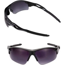 더 애슬레틱 남녀용 편광 경량 스포츠 랩 바이포컬 리딩 선글라스, 2 Pair Black, 2.5 x, 1개