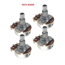 FLEOR 4pcs 풀 사이즈 냄비 긴 샤프트 기타 전위차계 A500K, 07 4PCS B500K